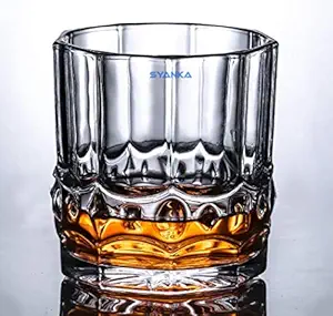 Syanka Old Fashioned Glass Whiskey Glasses Set of 6, Clear, 300 ml, Drinking Whisky Glass