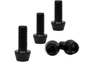 RISON-TITANIUM 5pcs Boulons en Titane de Tige de Vélo, M5 Vis de Potence de Vélo, Vélo Boulons de Tige Fixes s, Vis de Tige de Bicyclette pour MTB Vélo de Route de Montagne