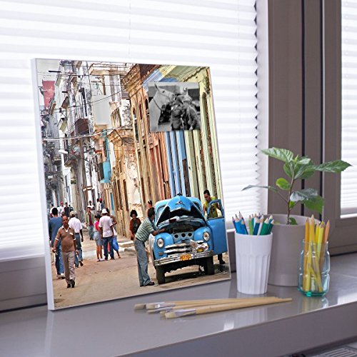 banjado – Magnettafel Pinnwand 50x50cm quadratisch Küche Memoboard mit Motiv Kuba - 3