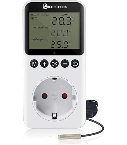 Prise Thermostat Numérique Avec Capteur NTC - Régulateur De Température