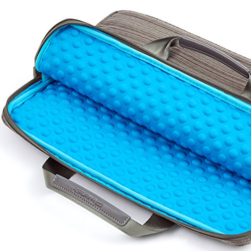 Laptophülle 17.3, Evecase Universal Neoprene Gepolsterte Notebook Briefcase Laptop Schutzhülle mit Anzug-Gewebe / Ablösbaren Träger / Handgriff / Frontfach / Zubehörfächer für Laptop bis 17.3 Zoll – Grau - 4