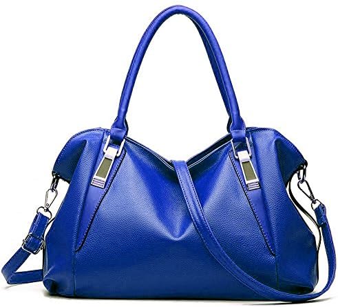 Women Handbags, Ufishy PU Leather Multiple Pockets Long Strap Cross Body Large Capacity Shoulder Bag, Blue