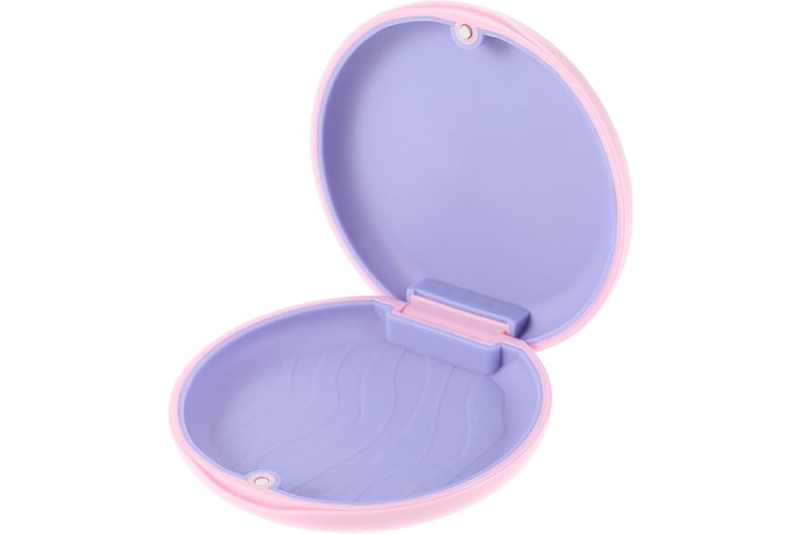 TIESOME Retainer Cases, Magnetic Closure Orthodontic Retainer Box Denture Case Slim Braces Case Night Guard Case Container Storage Holder(Pink)