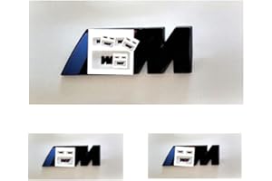 CELWA M Sport (27x73mm) x1 Wing (45x15mm) x2 black Badges Rear Boot Fender Trunk Tailgate Sticker Decal Badge Emblem (3PC MATTE BLACK)