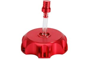 Laroal Fuel Tank Cap Motorcycle CNC Aluminum Gas Fuel Tank Cover Cap with Breather Vent Red Gas Cover for Enhanced Performance and Durability