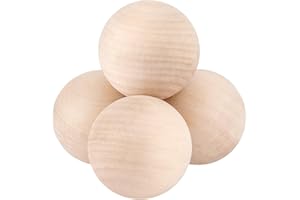 PH PandaHall 4pcs 7.5cm/3" Wooden Balls, Large Unfinished Wood Balls Solid Craft Ball Wood Spheres Solid Wooden Ball for Painting Arts DIY Project Woodworking Home Decoration