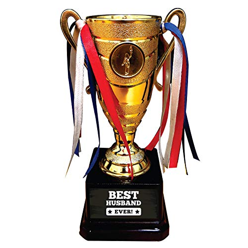 YaYa Cafe™ Valentine Gifts for Best Husband Ever Award Trophy Award - Champion Golden Alloy