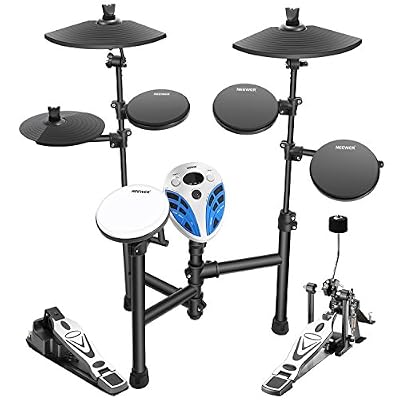 Neewer Kit de Batterie Electronique Comprend: (1) Module + (1) Snare + (3) Tom + (1) Bass + (1) Triangle Hihat + (1) Triangle Ride + (1) Crash + (1) Hi-hat Pédale + (1) Bass Support + (12) Tie Câble