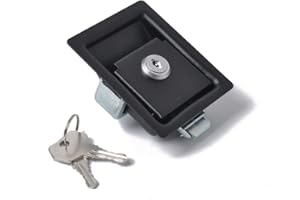HUAMENGYUAN Cerradura de la Puerta de la Caja de Herramientas del Coche,Cerradura del Panel de Acero al Carbono Negro,Cerradura de la Caja de Herramientas del Remolque del Coche