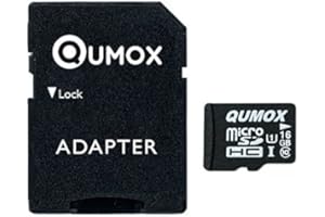 QUMOX Carte mémoire Micro SD 16 Go Classe 10 UHS-I High Speed Vitesse écriture12 Mo/s Vitesse Lecture Jusqu’à 70 Mo/s