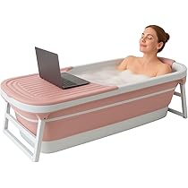 Vasca Da Bagno Pieghevole XXL - 158x60x53 Cm, Nero, Con Cuscino E Copertura - Foto 11