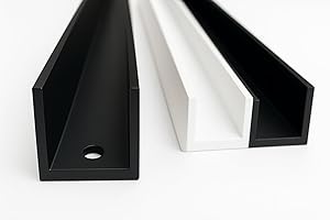 METALNOW Aluminium U-Profil Pulverbeschichtet Schwarz RAL 9005 MATT 8x8x1mm x 1500mm