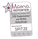 Rotho Babydesign Badestation TOP / 100 cm Breite / Babywanne weiß mit Aufbewahrungsfächer & Badewannenständer, höhenverstellbar - 6