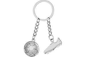 WEINIBAO Porte-clés de Football Unisexe, Porte Clés Sport Porte Clé Football, Argent Porte Clé Chaussure Football, Porte Clé Ballon de Foot pour Adultes Enfants, Porte Clef Football pour Ccadeaux Créatifs