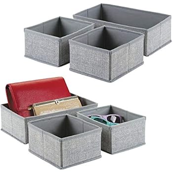 Amazon.de: mDesign 6er-Set Stoffbox für Schrank oder Schublade – die
