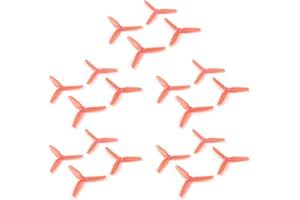 HAPPYMODEL 2.5 Inch 65mm 1.5mm Shaft 3-Blade Toothpick Propeller Props Paddle for Larva-X FPV Racing Drone 1102/1103 Motor (10Pairs,Red)