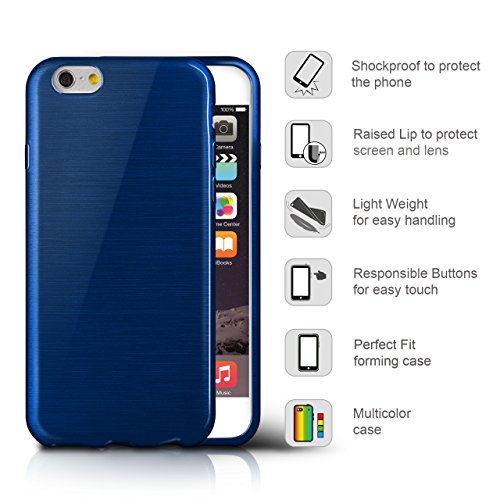 Funda protectora OneFlow para funda HTC One M7 Carcasa silicona TPU 1 5mm   Accesorios cubierta protecci  n m  vil   Funda m  vil paragolpes bolso cepillado aluminio dise  o en Navy-Blue