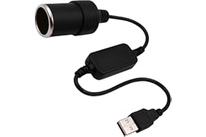 YIMEIZHIGUANG USB to 12V Car Adapter & Car Cigarette Lighter Converter for Dash Cam Power, Driving Recorder, GPS | 5V to 12V Step-Up Voltage with Fast Charging
