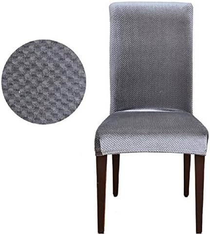 Lixinsunbu Stretch Pinstripe Short Dining Room Chair Cover Slipcovers Gray