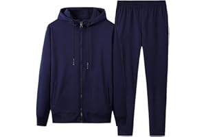 amropi Tuta Uomo Felpa con Cappuccio e Lunghe Pantaloni Tute da Ginnastica Full Zip Sportiva
