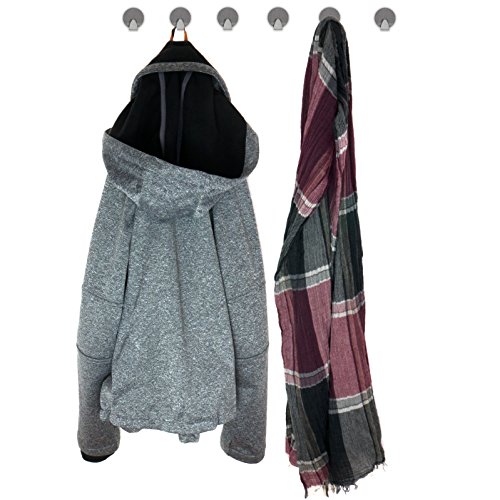 maliveo Klebehaken Handtuchhaken rund aus gebürstetem Edelstahl, selbstklebend und rostfrei, Gaderobe-Haken, Kleiderhaken, Wand-Haken (6er-Pack) - 8