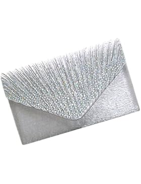 Sharplace Damentasche Satin Clutch Bag Abendtasche Handtasche Umhängetasche Party Kettentasche Hochzeit mit KettenTräger...