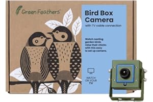 Green Feathers Wildlife 700TVL Wired Outdoor Bird Box Camera with Night Vision 940nm Invisible Infrared, Designed for Nest Boxes, Bird Houses and Garden (Camera Only)