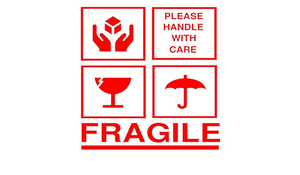 Blackdreams Fragile Handle With Care With Symbol Label Sticker 100 10cm X 10cm Amazon In Office Products