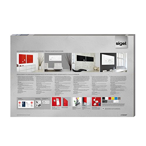 Sigel GL141 Glas-Magnetboard / Magnettafel artverum super-weiß 100 x 65 cm – weitere Größen/Farben - 12