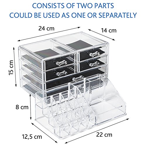 ArtMoon Belle Kosmetik & Schmuck Organizer Display Box Klar Acryl - 4
