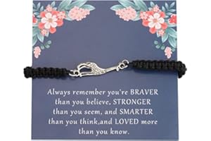 BAUNA Jirafa Regalo de jirafa Joyas de jirafa Siempre recuerda que eres más valiente, más inteligente que tú piensas, pulsera de jirafa, regalo de animales