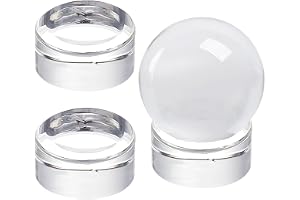 PH PandaHall 3 st kristallbollstativ, kolonn kristall visningsbaser klara sfärstativ glashållare bas för display 40 mm till 9