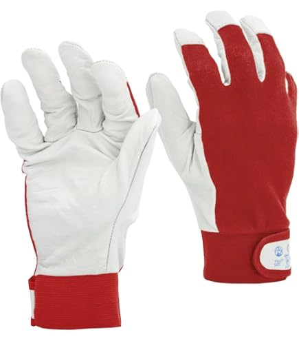 Guanti Da Lavoro In Pelle Di Capra 100% - Giardinaggio, Edilizia, Rider - Taglie S M L XL