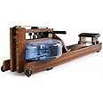 TOE Water Rowing Machine Walnut Wooden Rower For Home Use With LCD Monitor Indoor Cardio Machine Strength Training Exercise Equipment Workout Sports Fitness 264LB Max Capacity