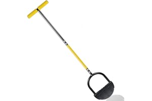 HOIIME Coupe-bordure en acier inoxydable - Coupe-bordure en dents de scie - Coupe-bordure demi-lune avec poignée en T - Pour l'aménagement paysager, le jardin - Outil de coupe de pelouse (set 2)