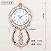 Produktbild OLILEIO europäischen Stil Wohnzimmer Wall Clock Clock Swing Mute kreative pastorale Moderner Metal einfach Quarzuhr, 16 Zoll, Ht 103 Golden Gal