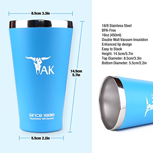 TAK 450ml Doppelschalig Edelstahl Trinkflaschen Trinkbecher Flasche Kaffeetasse Beer Tea Cup für Hält Hot Kaltgetränke - 2