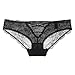 Price comparison product image Re&Qing Transparenten Trägern Spitze Baumwolle Niedrige Taille Perspektive Nahtlose Datei Slip Damen Unterwäsche, M, Schwarz
