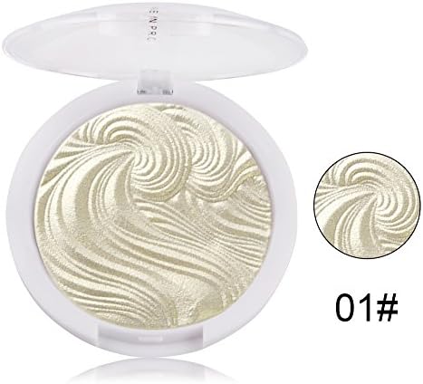 JUHON 3D Shimmer Powder Highlighter Face Makeup Bronzer Contour Highlight Contour Silver Gold