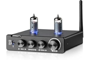 AIYIMA T2 6K4 Préamplificateur à vide Bluetooth 5.0 QCC3034 Stéréo HiFi Préamplificateur Aptx avec basses midium élevées pour haut-parleurs actifs