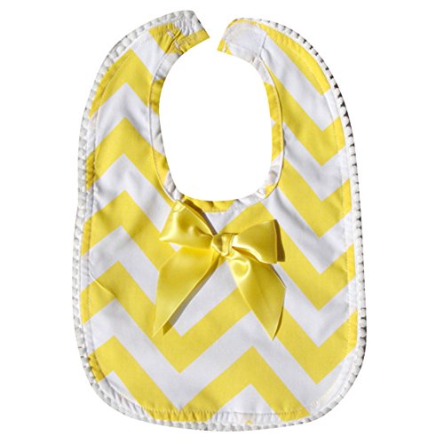 Pinkyee Baby Chevron Bib Yellow And White