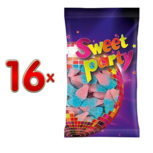 Sweet Party Fles BBG 16 x 100g Beutel (pink-blaue Flaschen)