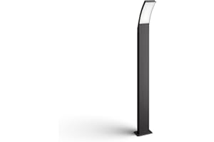 Philips Outdoor LED Sockelleuchte Splay, 12W, Anthrazit, kaltweißes Licht 4.000K, IP44 Schutzklasse, integriertes Leuchtmittel