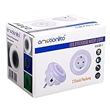 LED Nachtlicht mit Dämmerungssensor Emotionlite Steckdose Nachtlampe Kinder Schützen Steckdose Orientierungslicht Stimmungslicht Multi-Farben (Grün, Blau, Warmweiß) Auswechselbar Helligkeitssensor 0.6W Max. 3680W 16A (2 Stück) - 8