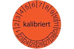 SCHILDERKRÖTEN 50 x Prüfplakette/Sicherheitsplakette 30 mm Durchmesser (kalibriert - Orange)