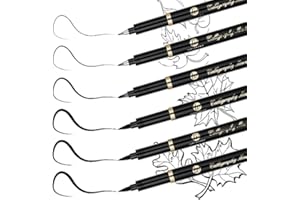 Welsberg Premium Calligraphy Pens Set of 6 Water-based Black Ink Pens, Marker Pens in 4 different nib sizes for Beginners or Professionals in Calligraphy Writing Hand Lettering Drawing Design