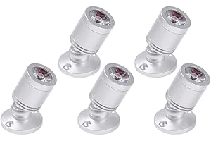 Audor Small Recessed Mini Spotlight 5-Pack, 3W LED Ceiling Spotlight Swivel Mini Recessed LED Downlight Aluminum Spot LED Set with Transformer Cool White for Wine Cabinet/Cupboard/Kitchen/Living Room