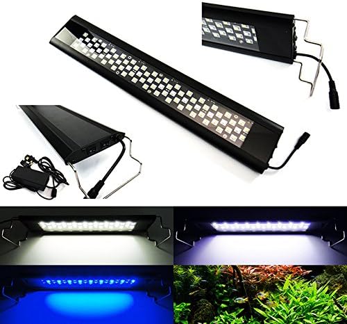 LUFFY Aquarium Plant Growth Coral Freshwater Marine Fish Tank Overhead LED Light Blue White 35-115cm (95cm 150 LED blue+white)