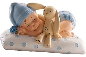 Dekora - Détails de Baptême | Figure de Décoration de Baptême Garçon - Bébé avec Peluche