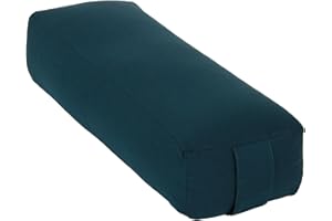 ‎YOGABOX Yogabox Yoga Bolster Rechteckig, Waschbarer Bezug aus 100% Baumwolle, Yogarolle eckig mit Bio-Dinkelspeltzfüllung, Yogakissen groß für Restoratives Yoga, Maße: ca. 60 x 20 x 14 cm